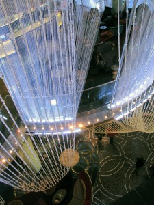 The 2-story crystal chandelier at the Cosmopolitan in Las Vegas